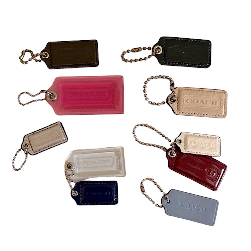 AUTHENTIC LOT COACH TAGS PINK BLUE NAVY CREAM BAG PURSE ACCESSORY KEY CHARM HANG